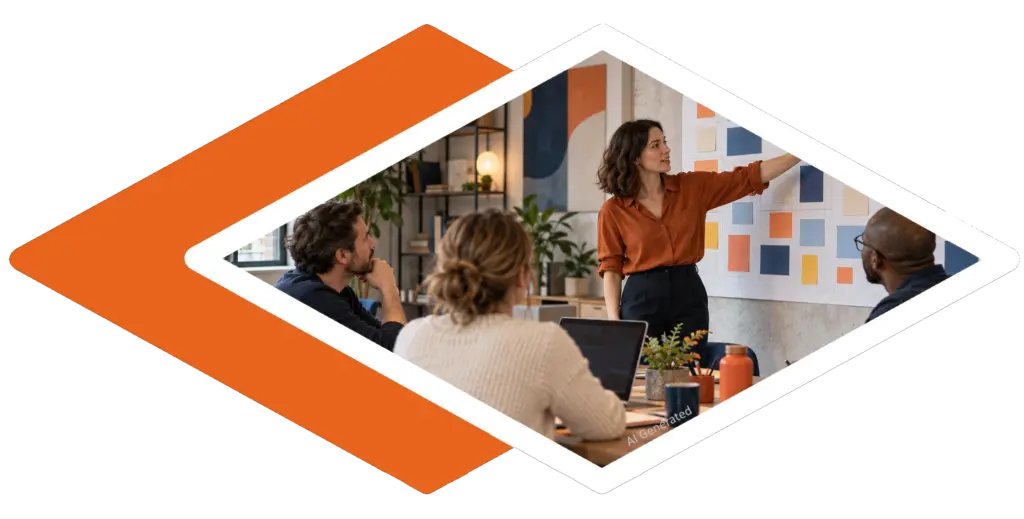 AI-generated image - a privacy manager leads a planning meeting, the work CIPM prepares you for